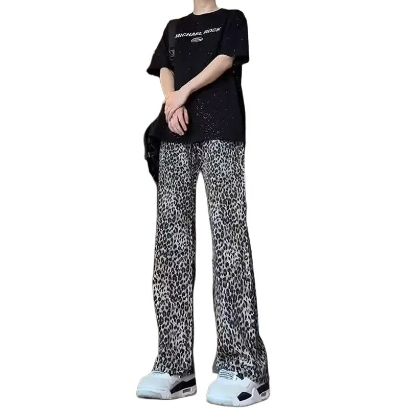 IJRJ Jeans Unisex Leopard Print-2