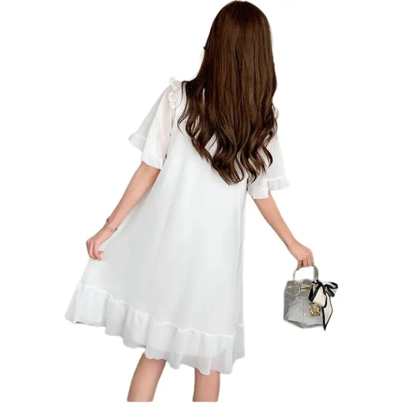 Flowers In Water Nightgown Women's White-2