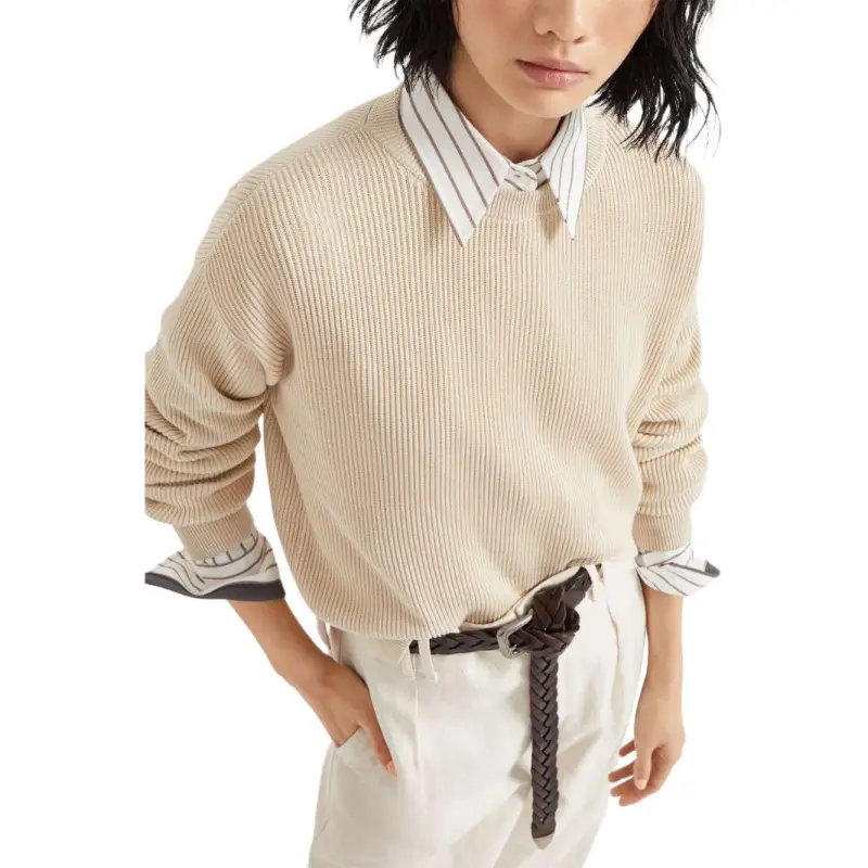 Brunello Cucinelli Crewneck Ribbed Jumper-3