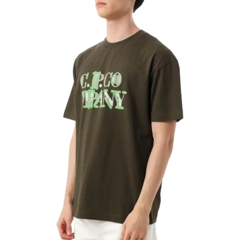 C.P.Company T Shirt Men's Khaki Green-3