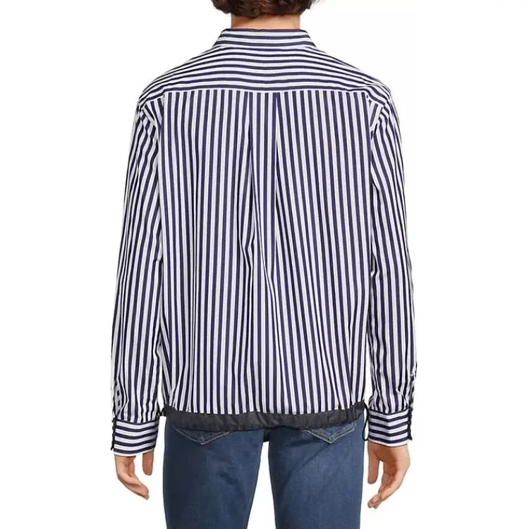 Sacai Striped Collared Long Sleeve Shirt-4