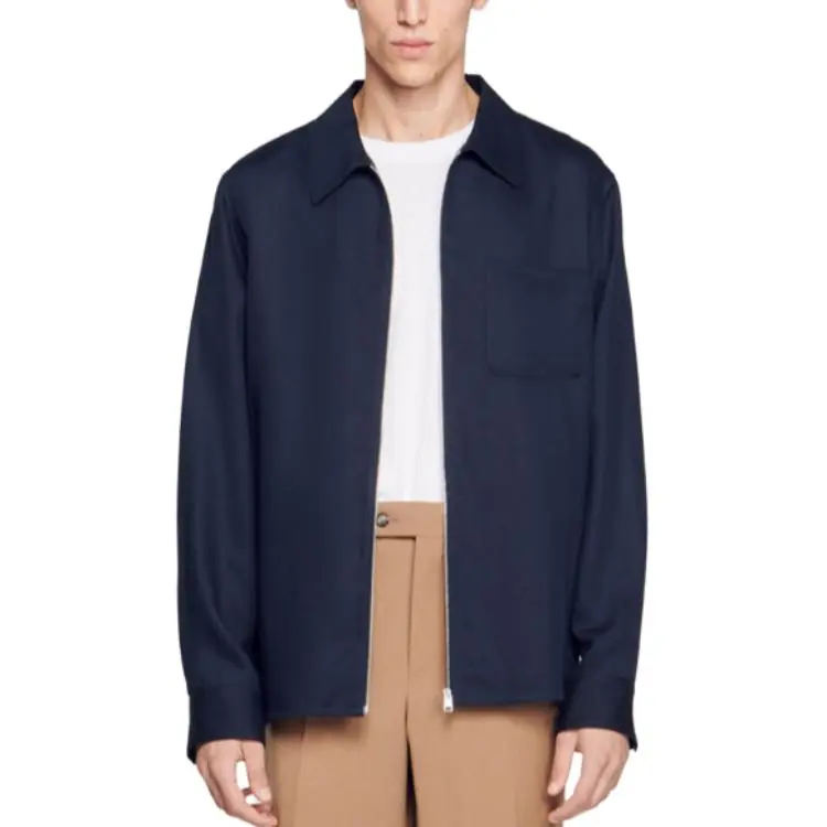 Sandro Straight point Collar Zipped Shirt-3