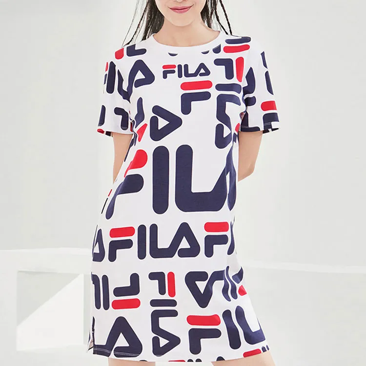 FILA Short Sleeved Dress Women's White-3