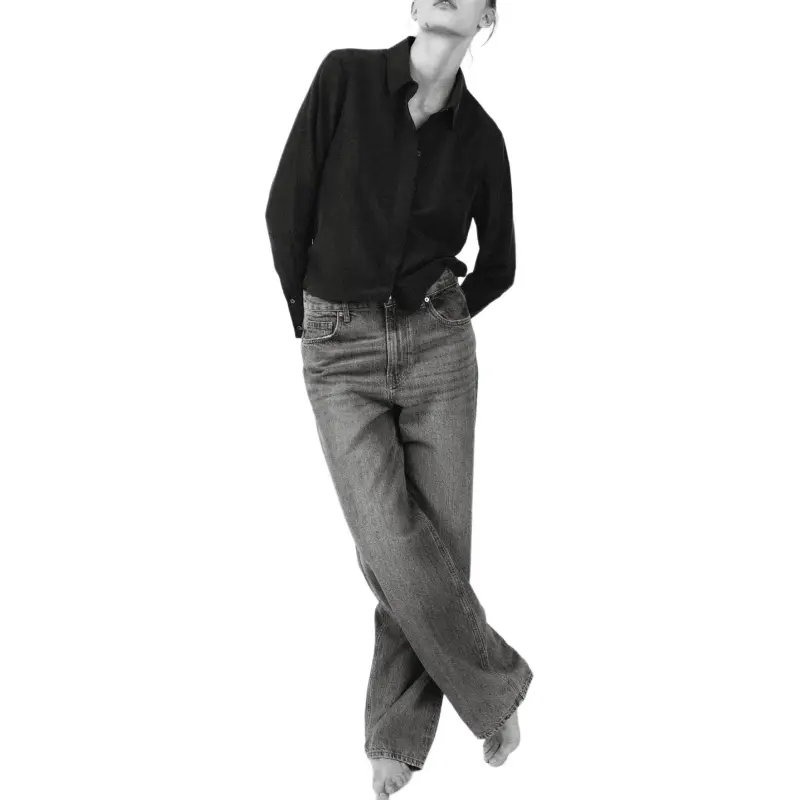 ZARA ZW Series Jeans Women's Black Gray Color-2