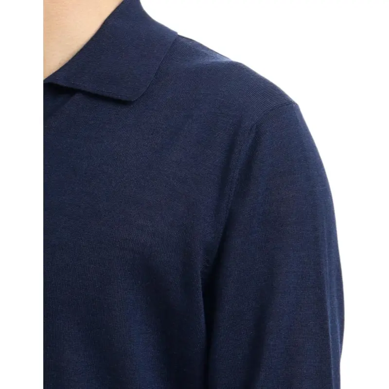 Ami Long Sleeved Knitted Polo Shirt-4