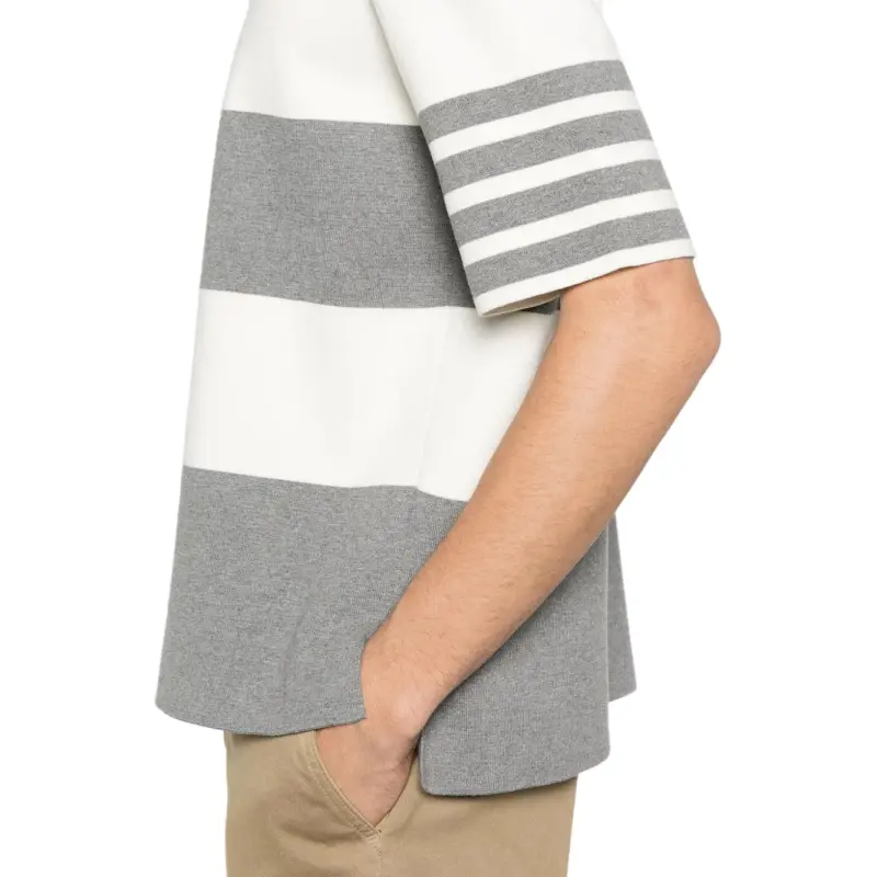 THOM BROWNE Striped Polo Shirt-3