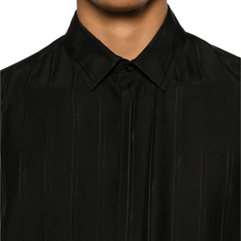 SAINT LAURENT Cassandre Striped Shirt-4