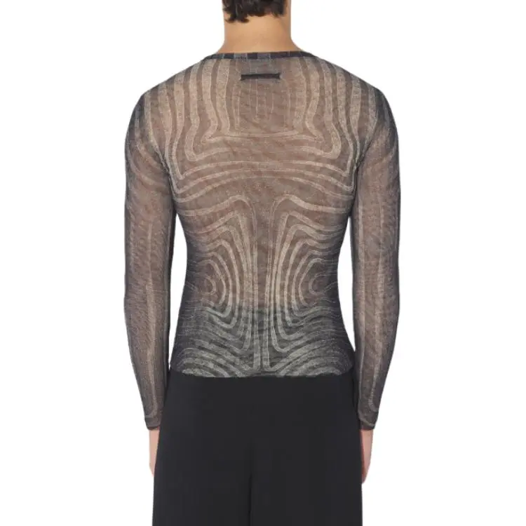 Jean Paul Gaultier Spiral print Mesh Maxi Dress-1