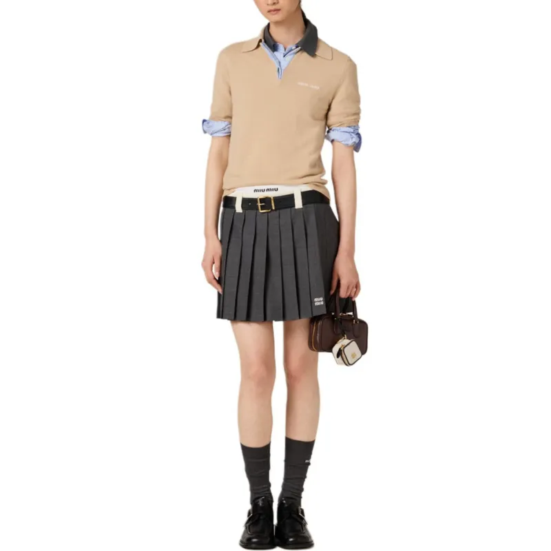 MIU MIU Cashmere Polo Top-1