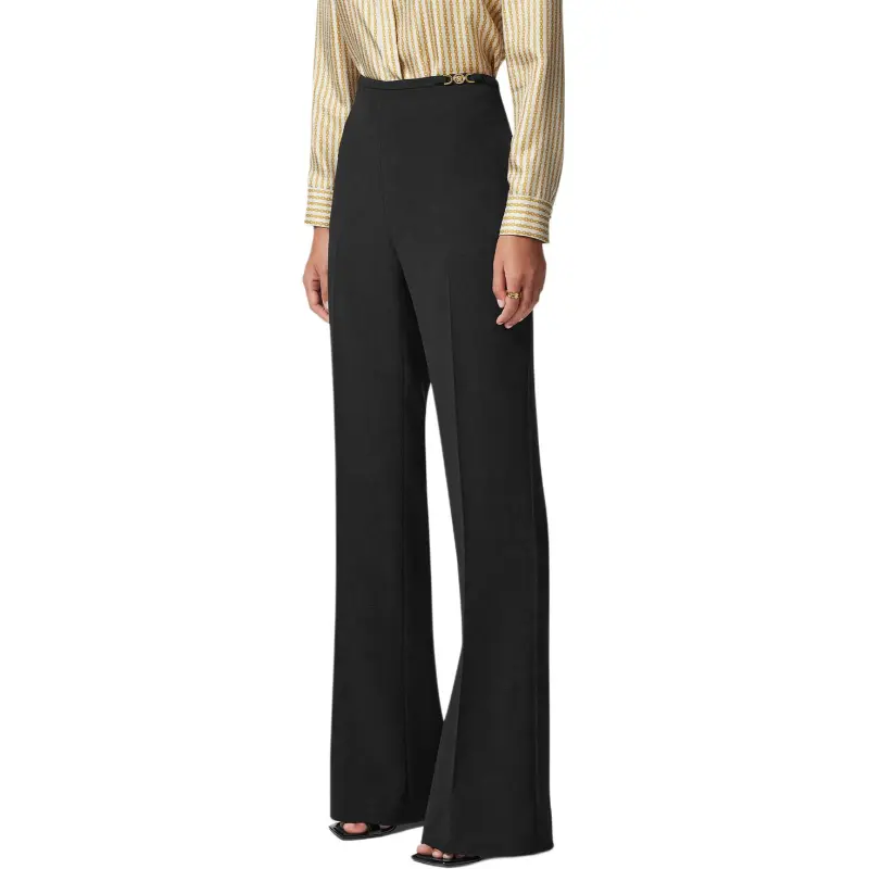 VERSACE High Waist Wide Leg Trousers-3