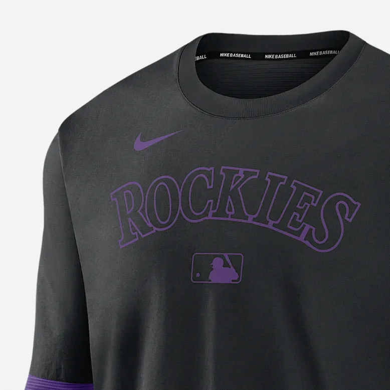Nike Colorado Rockies Authentic Collection Player Men's Nike Dri FIT Mlb Pullover Sweatshirt-3