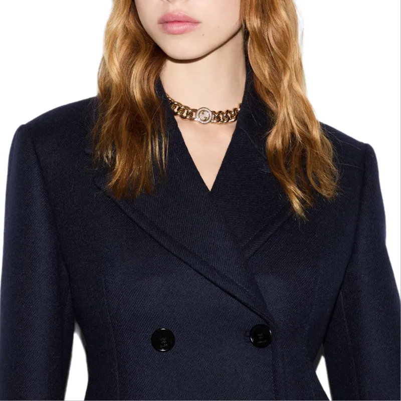 GUCCI SS25 Business Suits Coats Women's Marine Blue-4