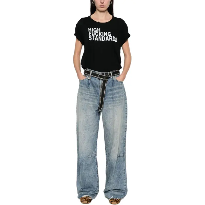 R13 Distressed Wide Leg Jeans-1
