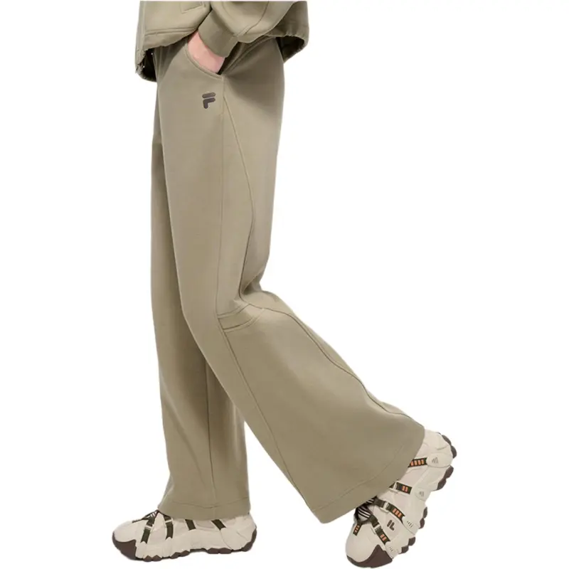 FILA FUSION Knitted Sports Pants Women's Dark Brown Khaki-2