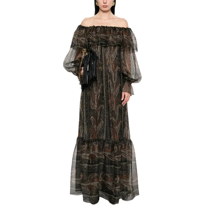 SAINT LAURENT Paisley Muslin Maxi Dress-1