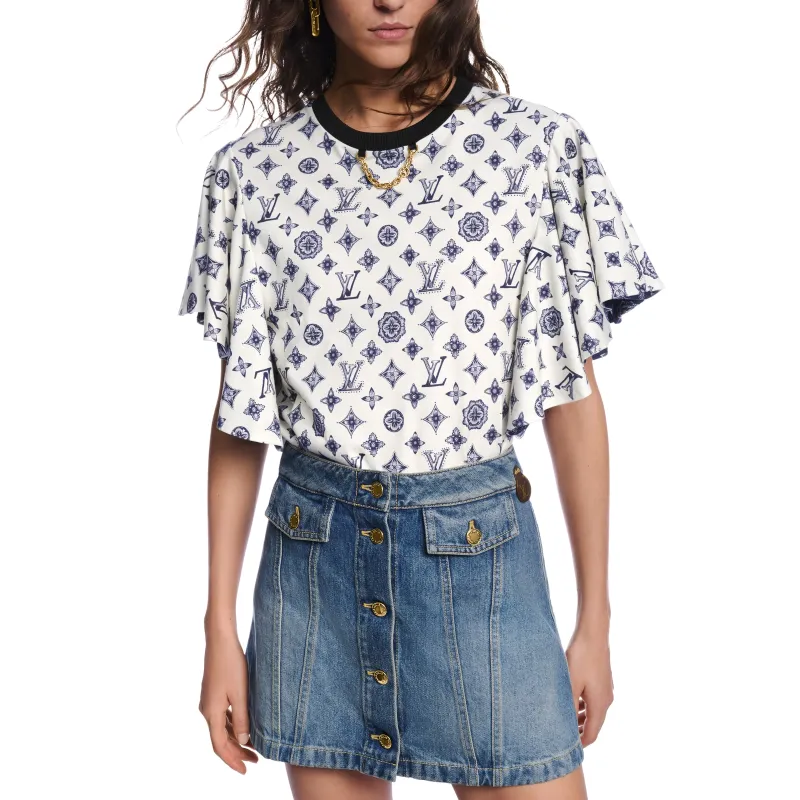 LOUIS VUITTON Monogram Flounce Sleeve T Shirt-2