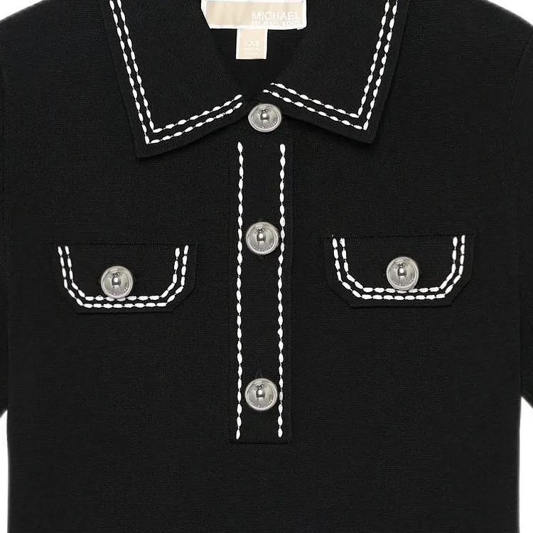 MICHAEL KORS SS23 Short Sleeved Dress Women's Black-4