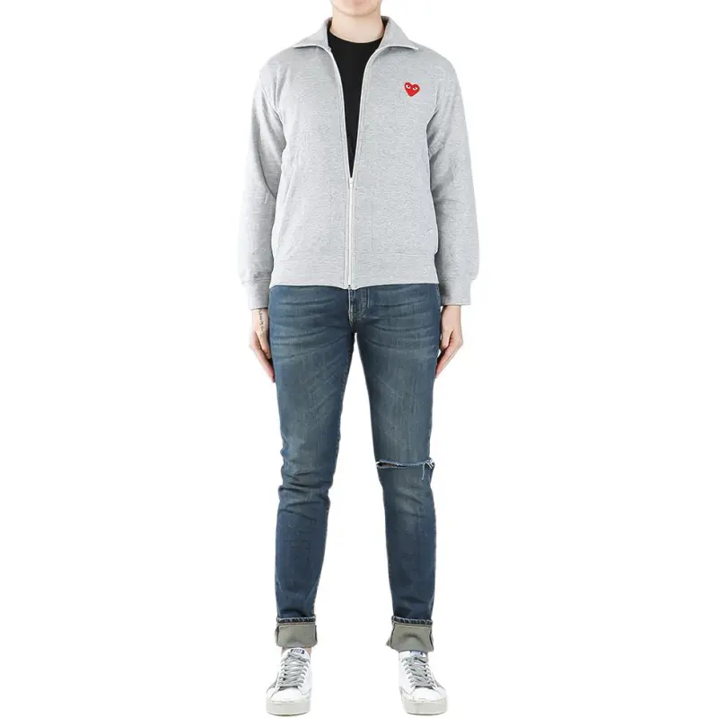 CDG Play Sweatshirt Jacket Unisex Gray-2