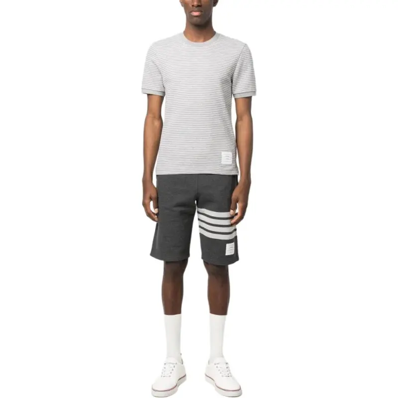 THOM BROWNE Pinstripe Pattern Crewneck T Shirt-4