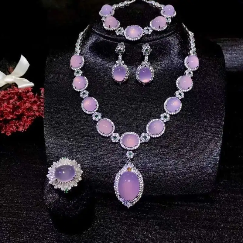 JUNWEN Chalcedony Necklaces Women's-1