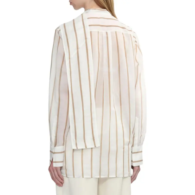TOTEME Asymmetric Striped Shirt-3