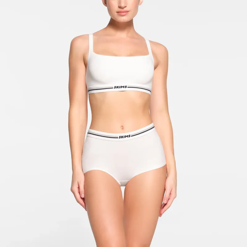 SKIMS FITS EVERYBODY Series LOGO STRAIGHT NECK BRALETTE Bra Women's MARBLE/Marble-1