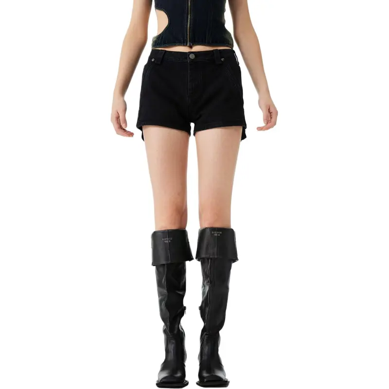 YJ1NGZYZJ Denim Shorts Women's Black-2