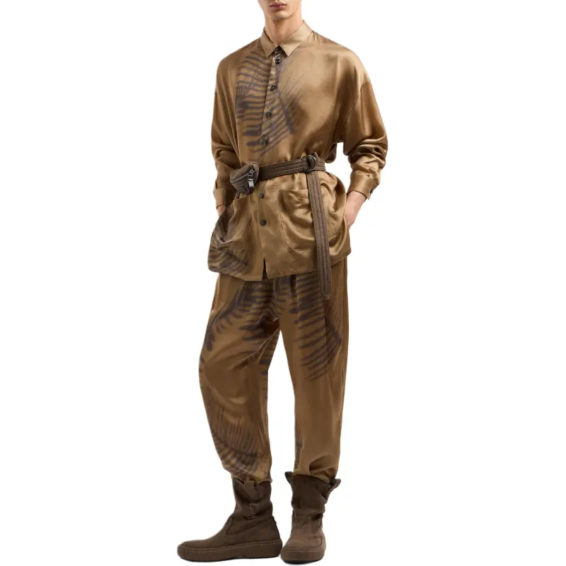 GIORGIO ARMANI Drawstring Trousers In Printed Cupro-3