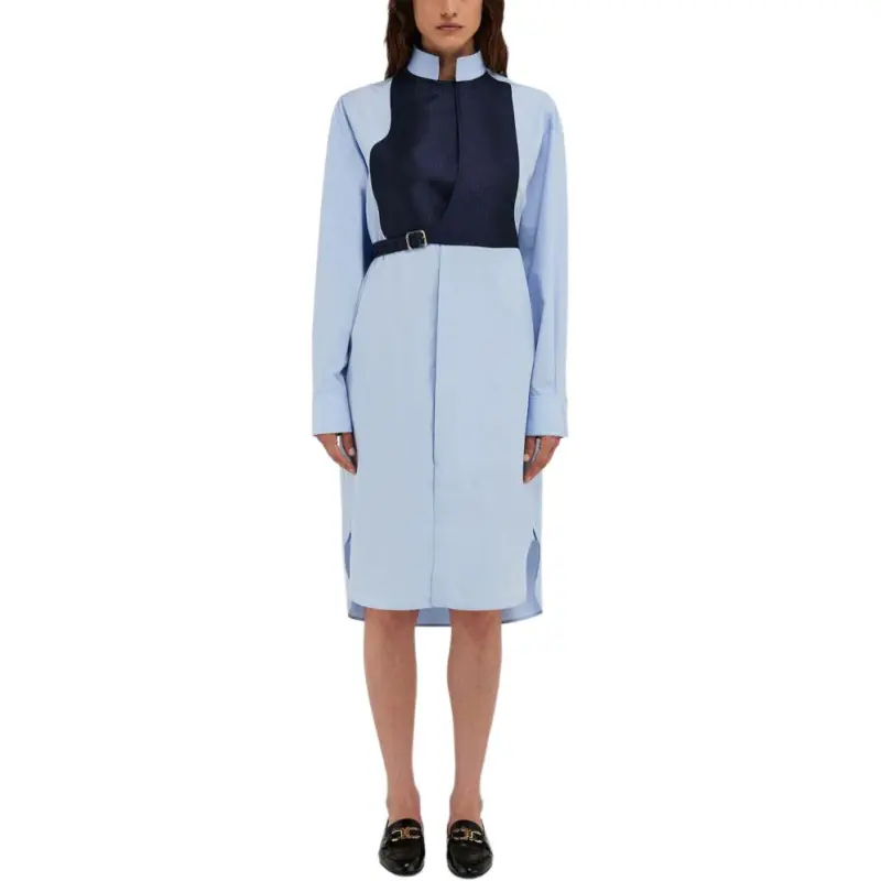 Ferragamo Contrasting Panel Shirt Dress-1