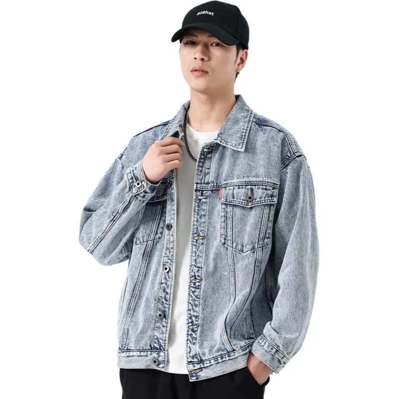 VALKOMM Denim Jacket Unisex Bleached White Blue-2