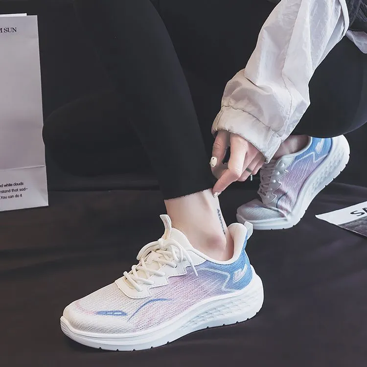 Warrior Breathable And Slip Resistant Low Top Casual Shoes Women's White Pink Blue-6