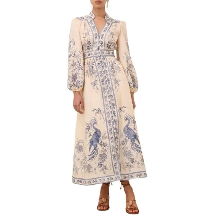 Zimmermann SS25 Summer Swimsuit Collection Long Sleeved Dress Women's Multicolor-2