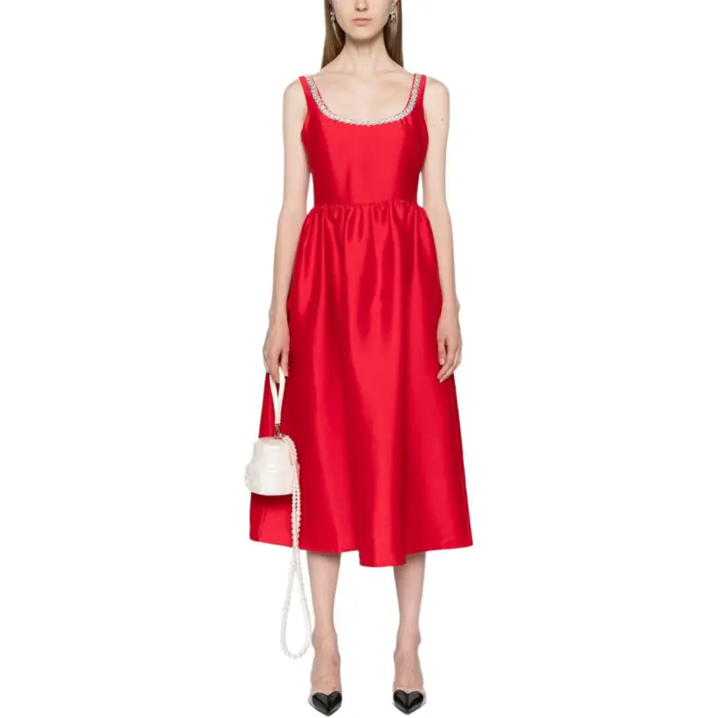 Self portrait Taffeta Diamante Midi Dress-3