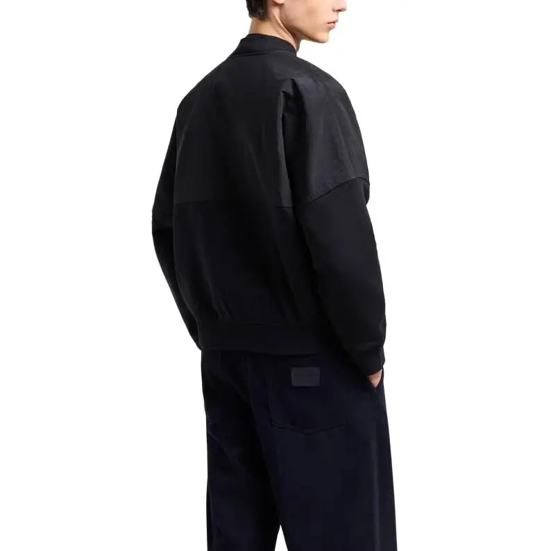 EMPORIO ARMANI Asv Zip up Sweatshirt In Nylon And French Terry Jersey With Logo Embroidery-3