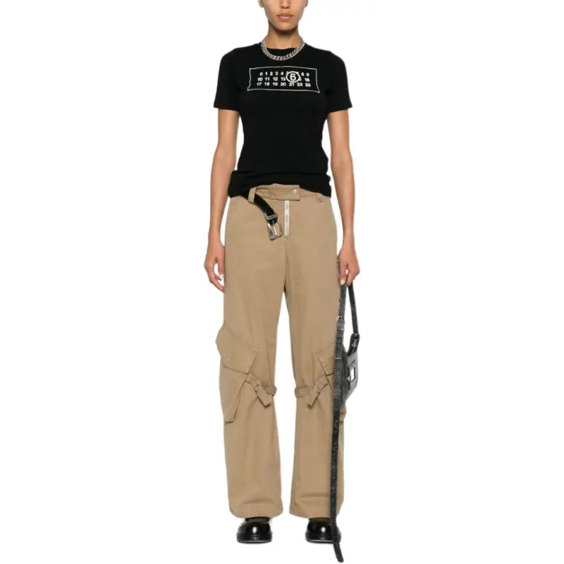 MM6 Maison Margiela Logo Printed Crewneck T Shirt-2