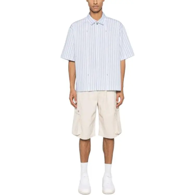 Jacquemus Pinstripe Collared Short Sleeve Shirt-2
