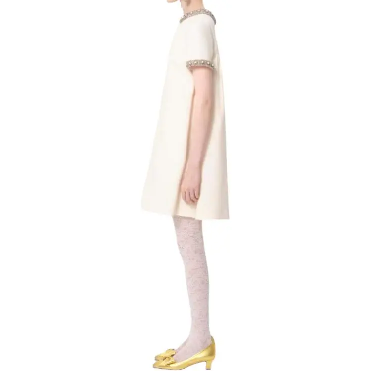 Valentino Crepe Couture Embroidered Mini Dress-4