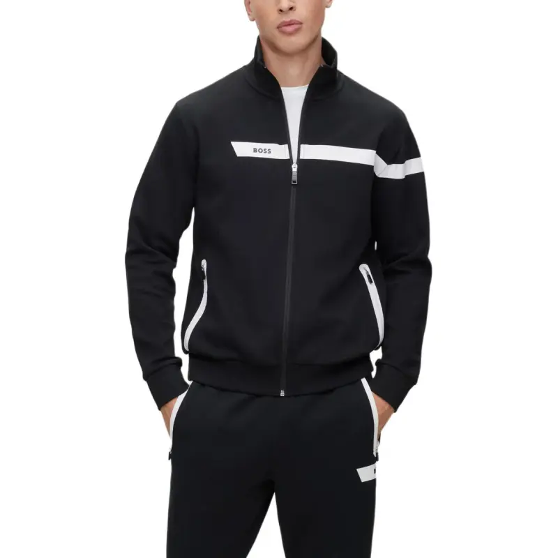 Boss Logo print Zip up Sweatshirt-2