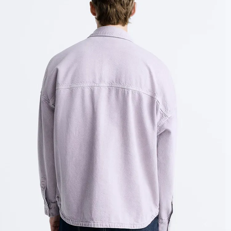 ZARA Denim Jackets Men Earth Gray Fuchsia-2