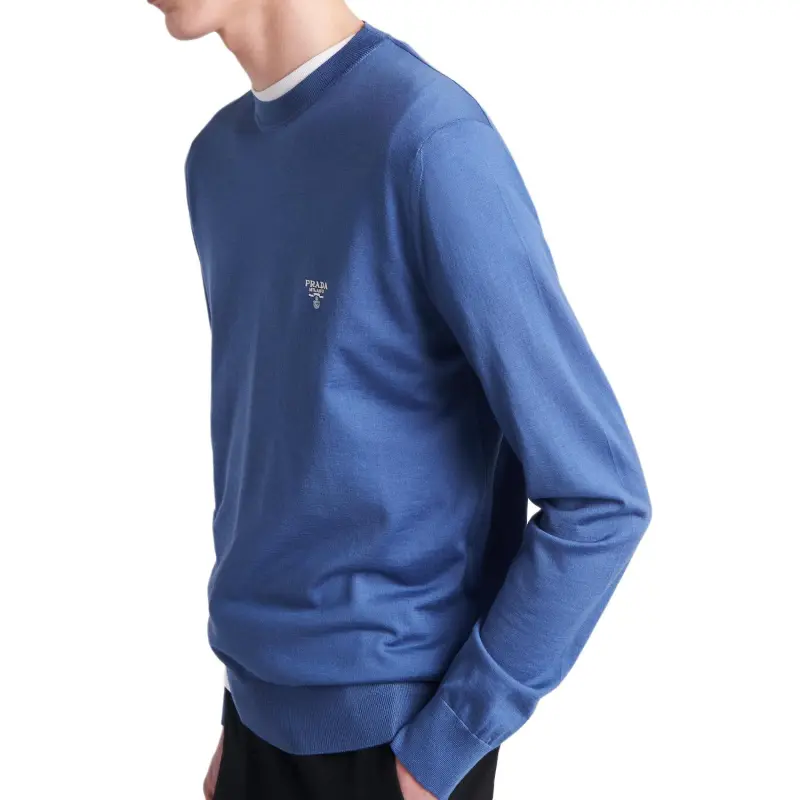 PRADA Logo embroidered Virgin Wool Jumper-3