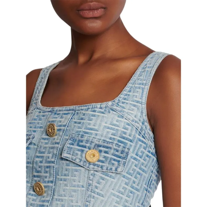 BALMAIN All over Monogram Dress-5