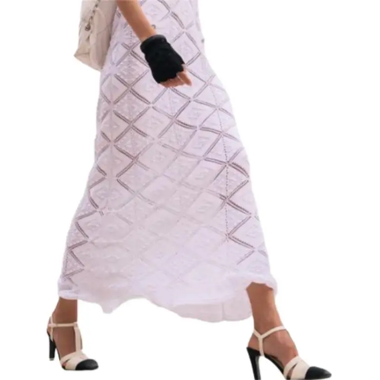 CHANEL Sleeveless Dresses Women's White-4