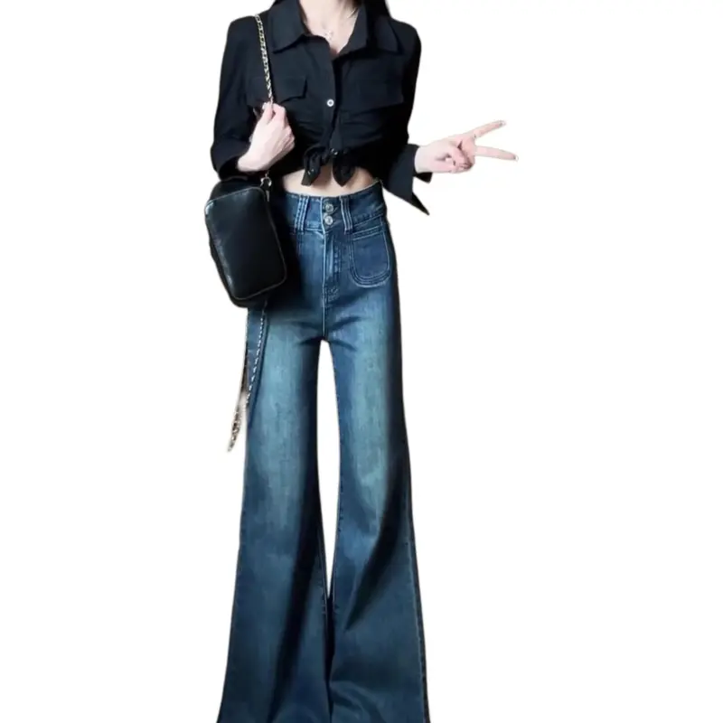 MEIQIER Jeans Women's Dark Blue-8