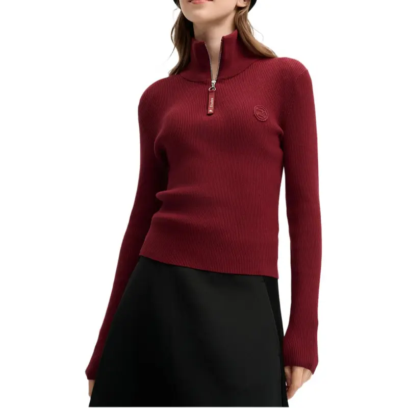 FILA x ETUDES Sweater Women's Song Wei Wang Burgundy-1