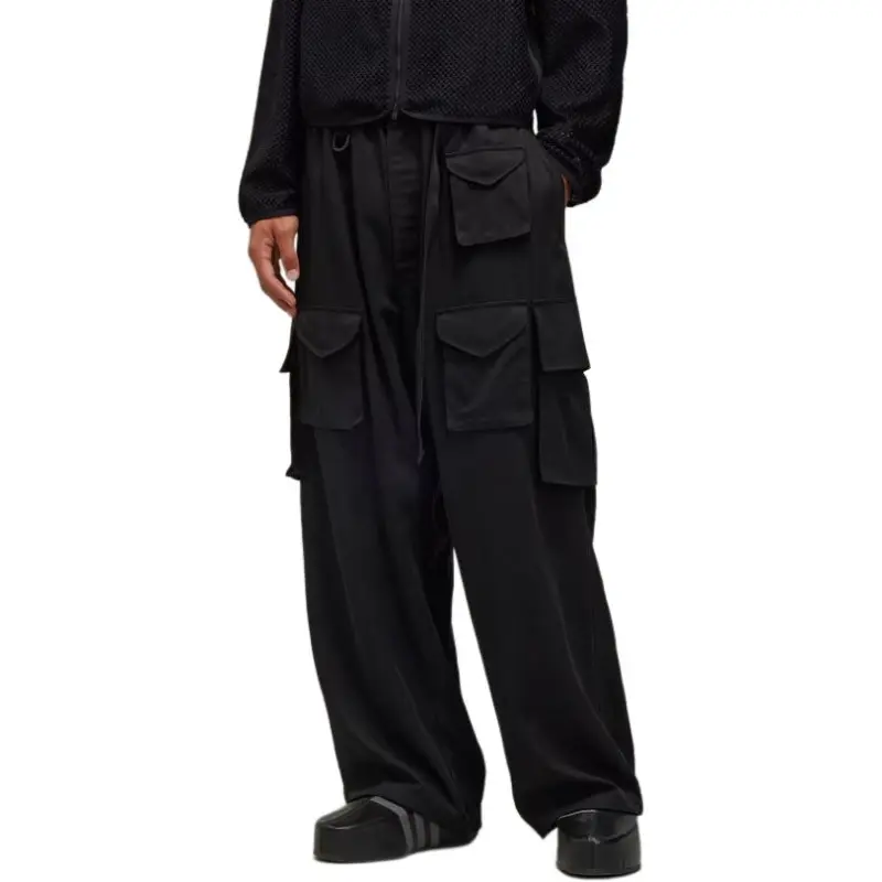 Y 3 Wide Leg Belted Cargo Pants-1