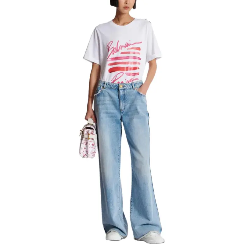 BALMAIN Lipstick print T shirt-3