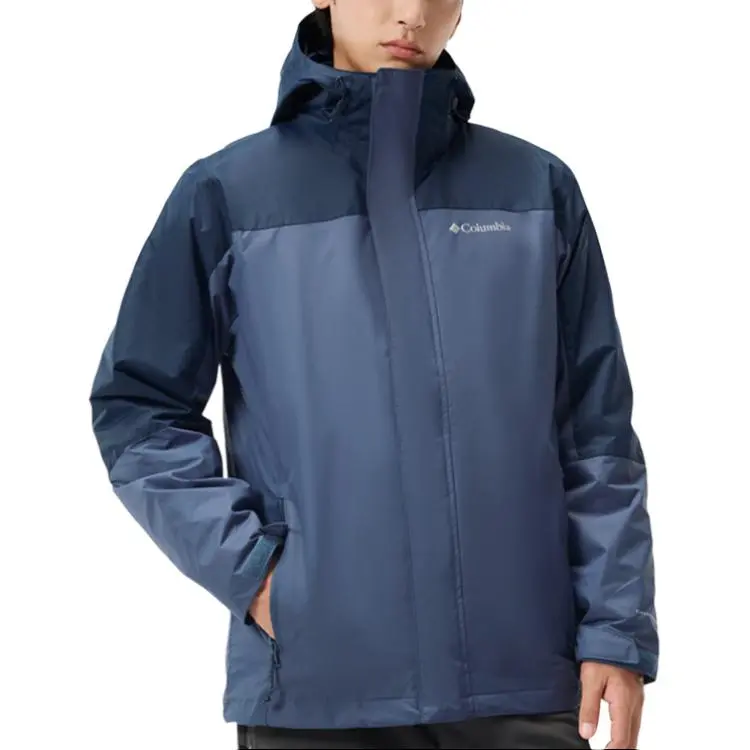 Columbia Water Resistant Windproof UV Protection Wear Resistant Warm Windbreaker Jacket Men Dark Blue-4