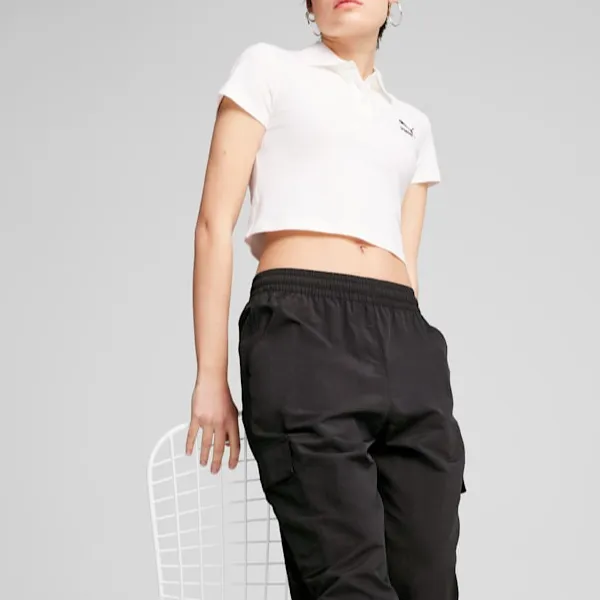 PUMA CLASSICS CLASSICS Polo Baby Tee Women's Polo Shirt Women's White-4