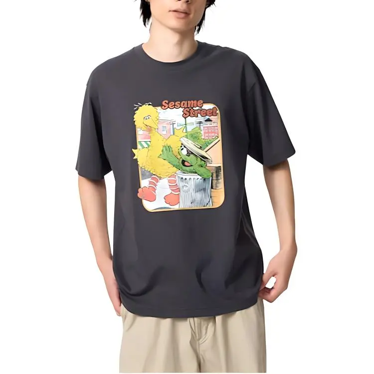 Sesame Street X UNIQLO Sesame Street Collaboration T Shirts Unisex Dark Gray-1
