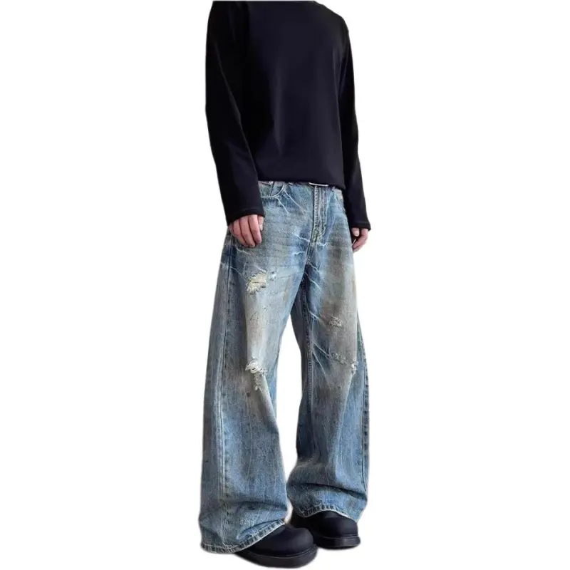DUATOGE Jeans Men's Vintage Blue -2